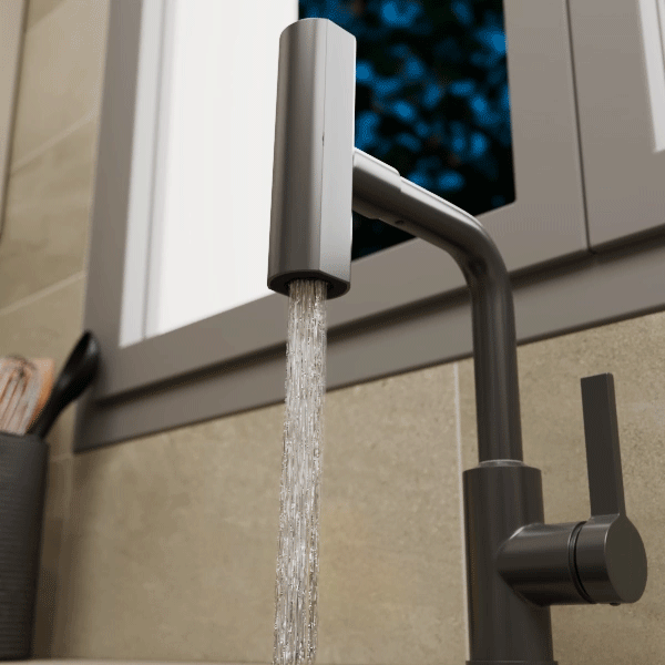 Смеситель для кухни с поворотной лейкой RUSH Tinos (TI3732-17Grey) - фото 3