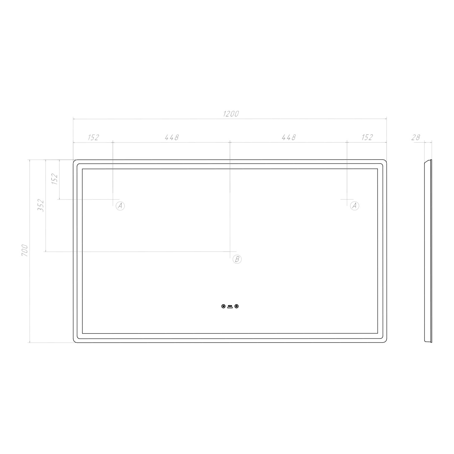 Зеркало VIGO Geometry Step 1200 (236) - фото 3
