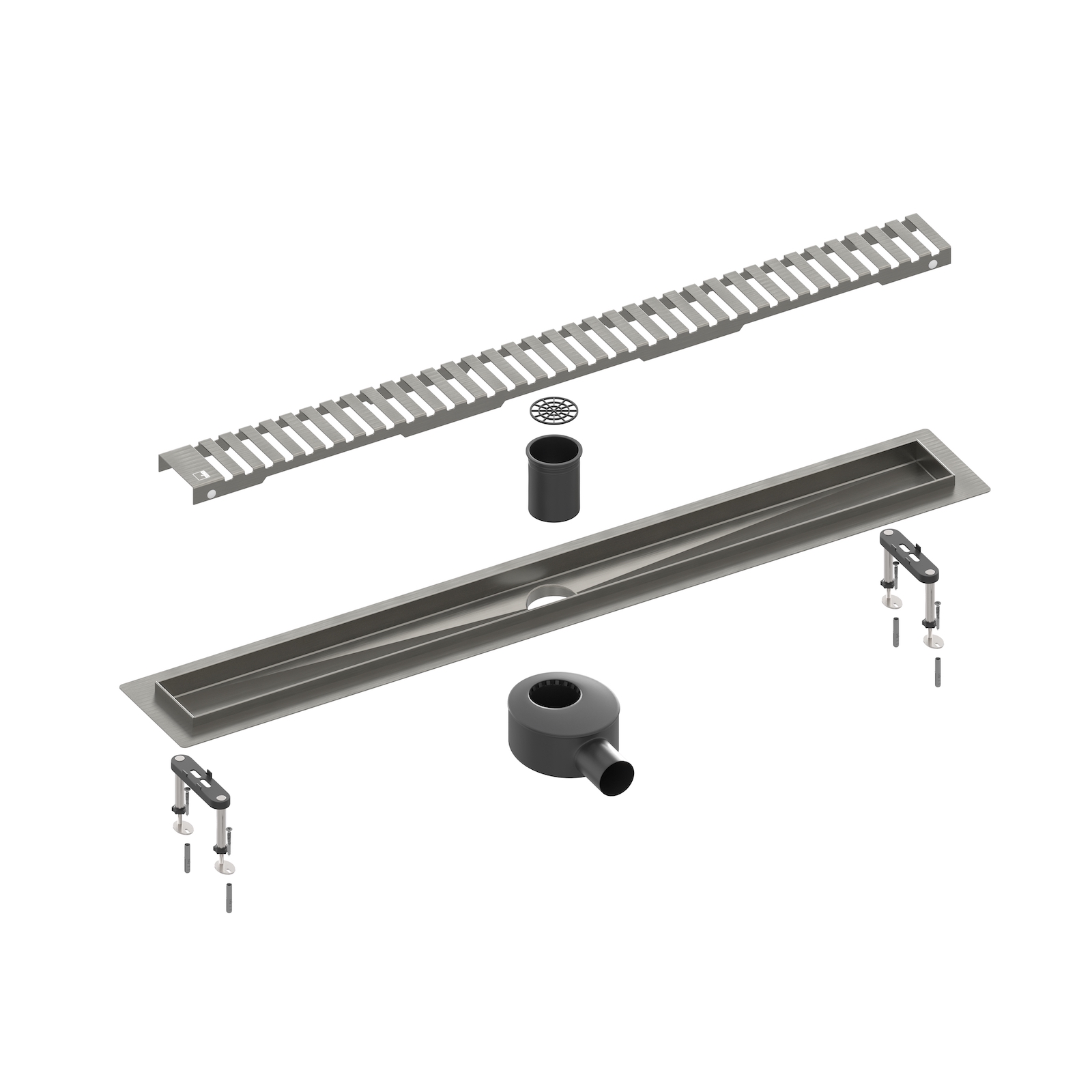 Душевой лоток TIMO Drain System 800 с вставкой "lines", черное золото (DS230108/18)