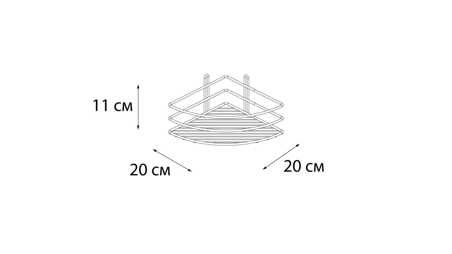 Полка Fixsen угловая одноэтажная черная (FX-710B-1) - фото 3