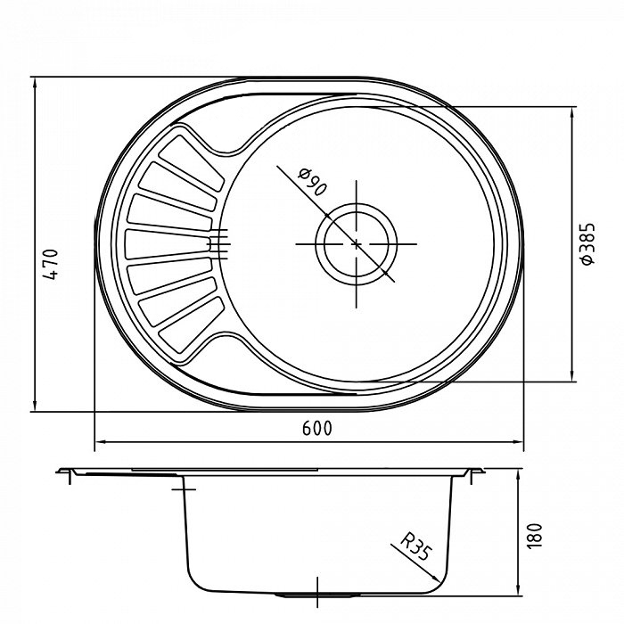 Кухонная мойка IDDIS 600*470, Suno S (SUN60SDi77) - фото 4