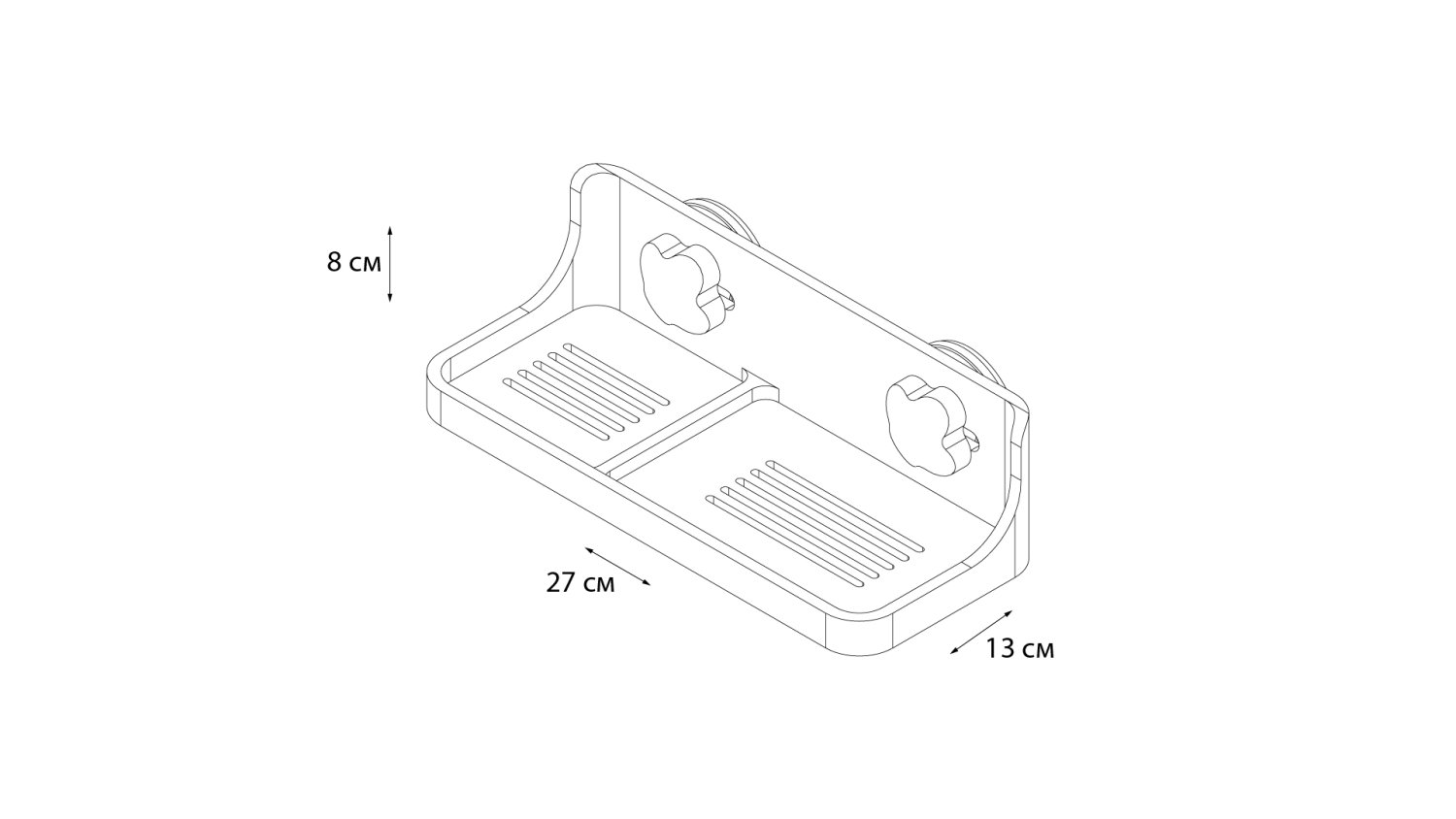 Полочка прямоугольная одноэтажная Grampus Element, GR-3309 - фото 4