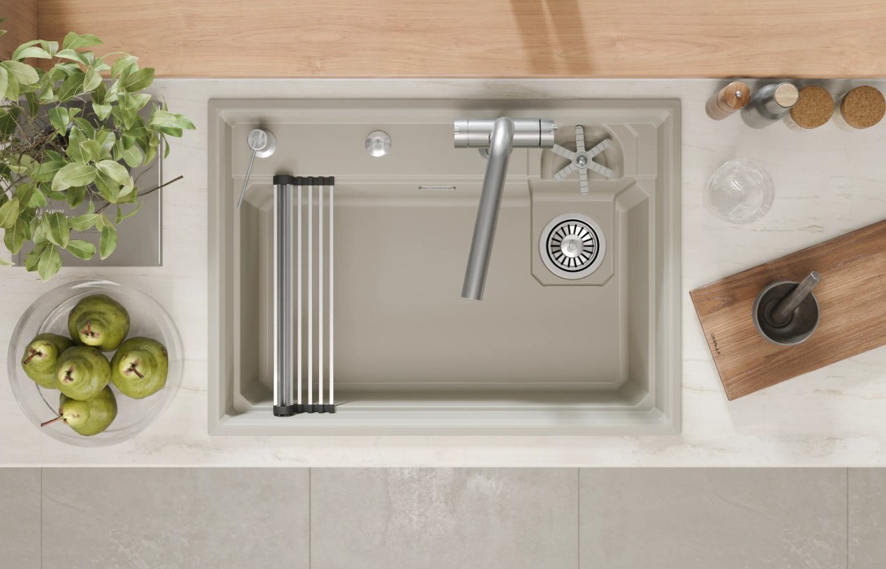 Кухонная мойка GRANULA KITCHEN SPACE RINZER кварц (7308R, КРЕМАН) - фото 3