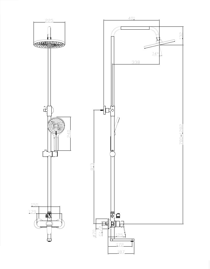 Душевая система со смесителем DQ Leipzig хром (DA1763701) - фото 6