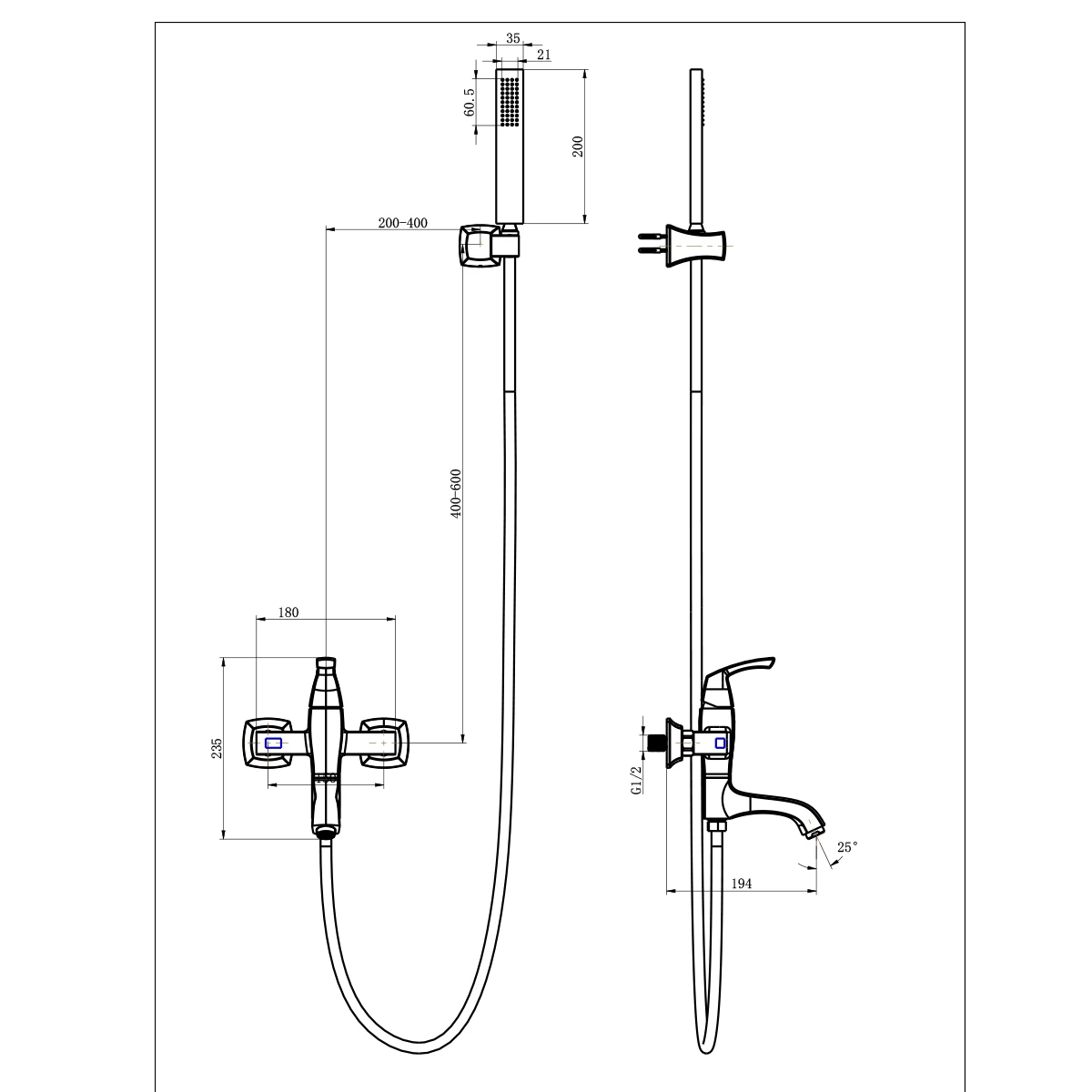 Смеситель Lemark Peretto LM6302RB для ванны - фото 3