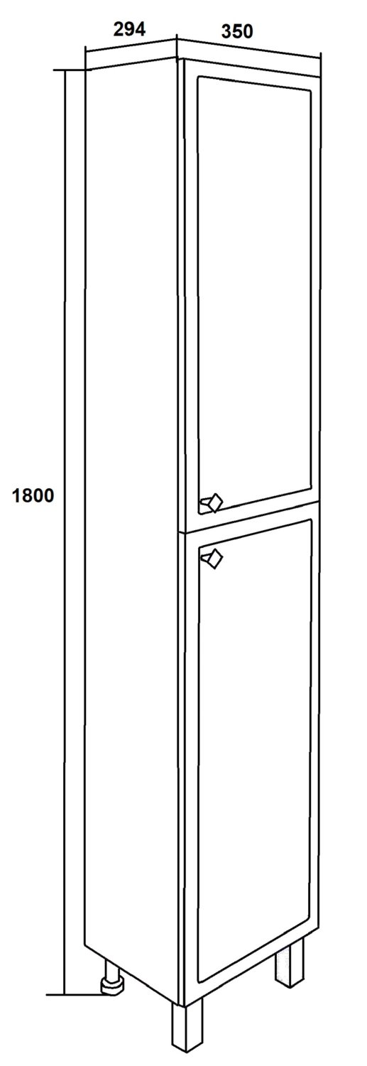 Пенал Runo мята правый Римини (00-00001271) - фото 3