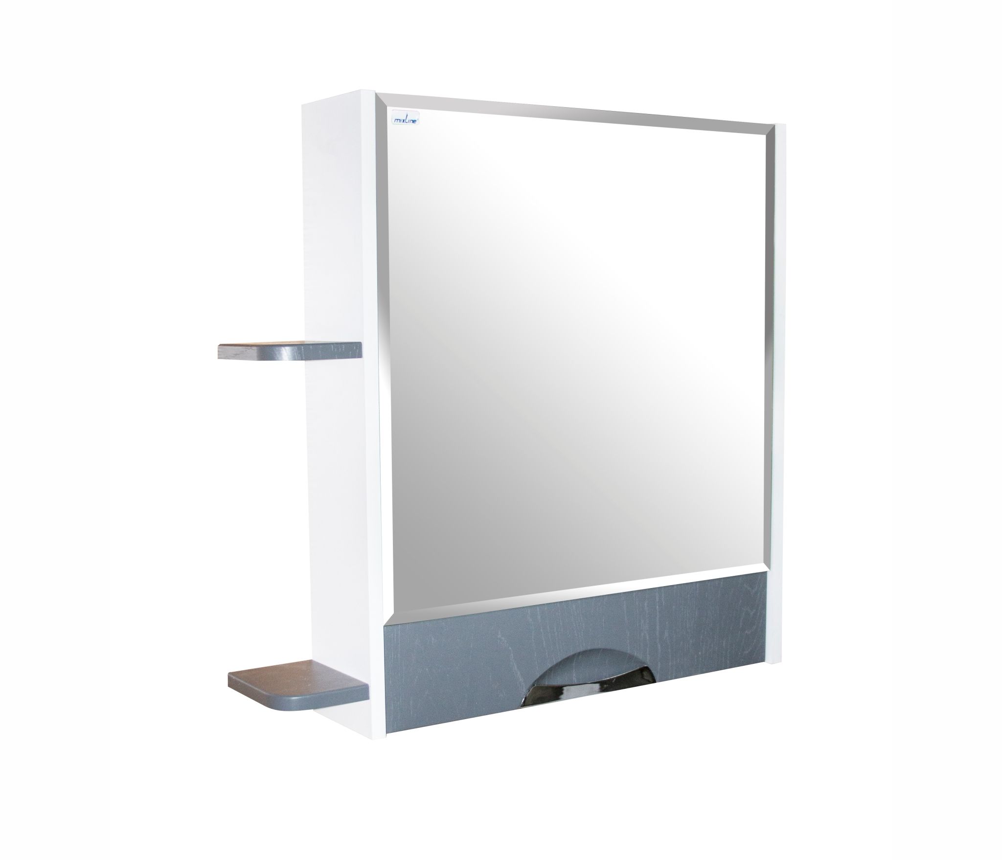Зеркало-шкаф навесной без подсветки MIXLINE Байкал-70 серый (539811) - фото 1
