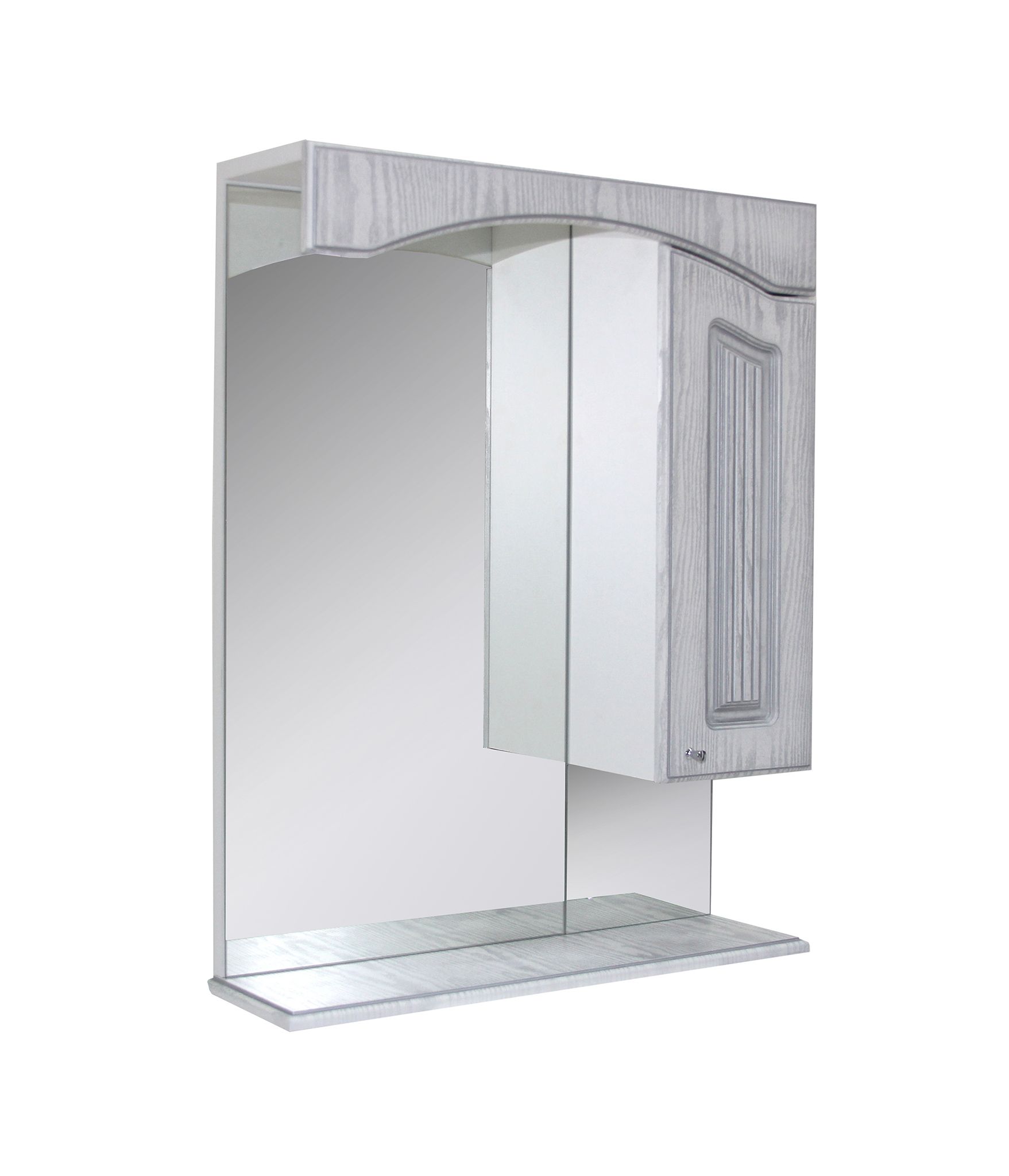 Зеркало-шкаф навесной без подсветки MIXLINE Крит-60 патина серебро (521792) - фото 1