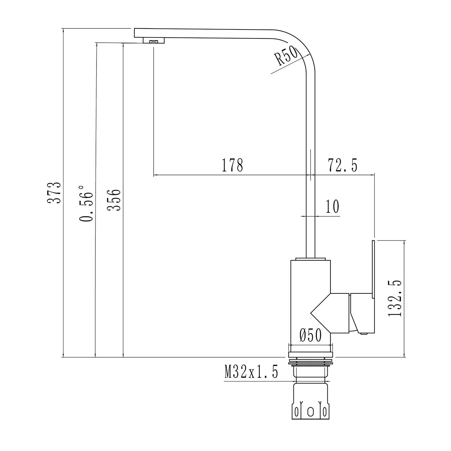 Смеситель для кухни 35k MIXLINE MLSS-0324 плоский излив (542375) - фото 3