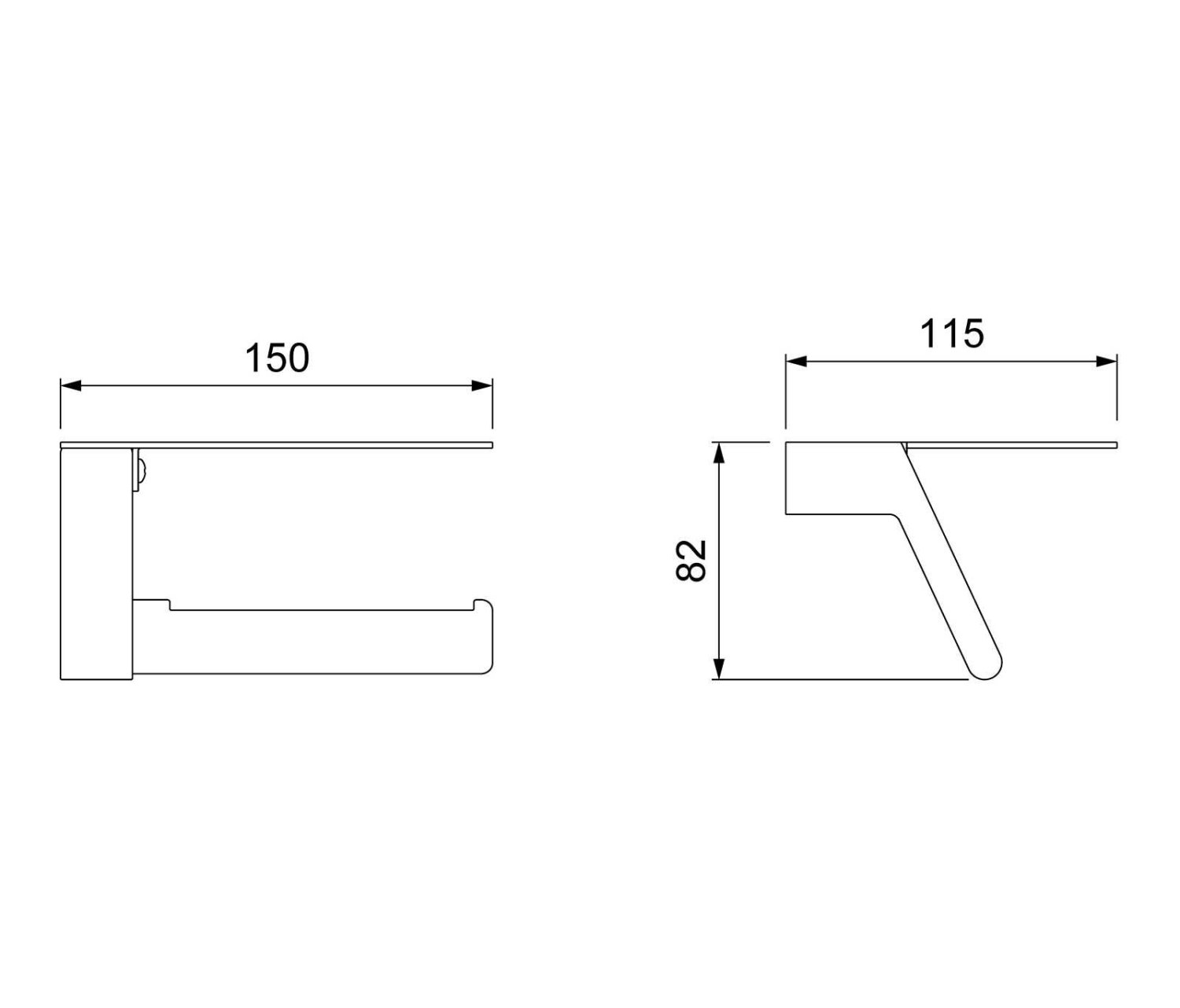 Бумагодержатель с полкой для телефона Timo Selene (14043/03) черный - фото 4