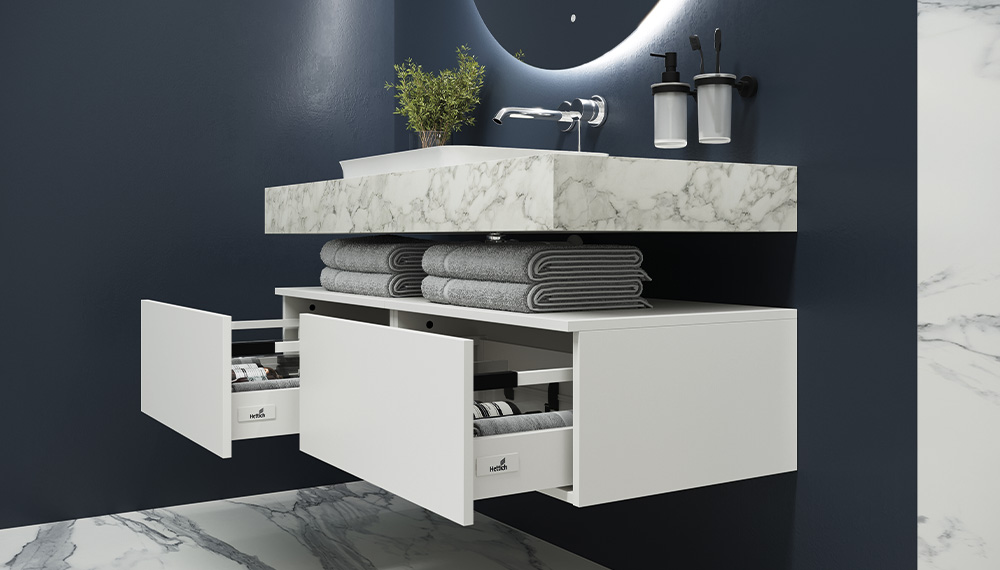 Тумба подвесная Velvex Unit 60, выс. 27, выдв. ящик, белый лед (tp.UNI.60.1Y белый глянец) - фото 3