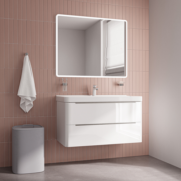 Тумба с умывальником IDDIS Cloud X подвесная, 100 см, белый (CLX10W0i95K) - фото 2