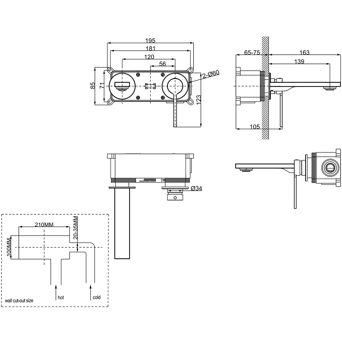 Смеситель Lemark Valday для раковины, встраиваемый (LMF-8133B-BRG) - фото 2