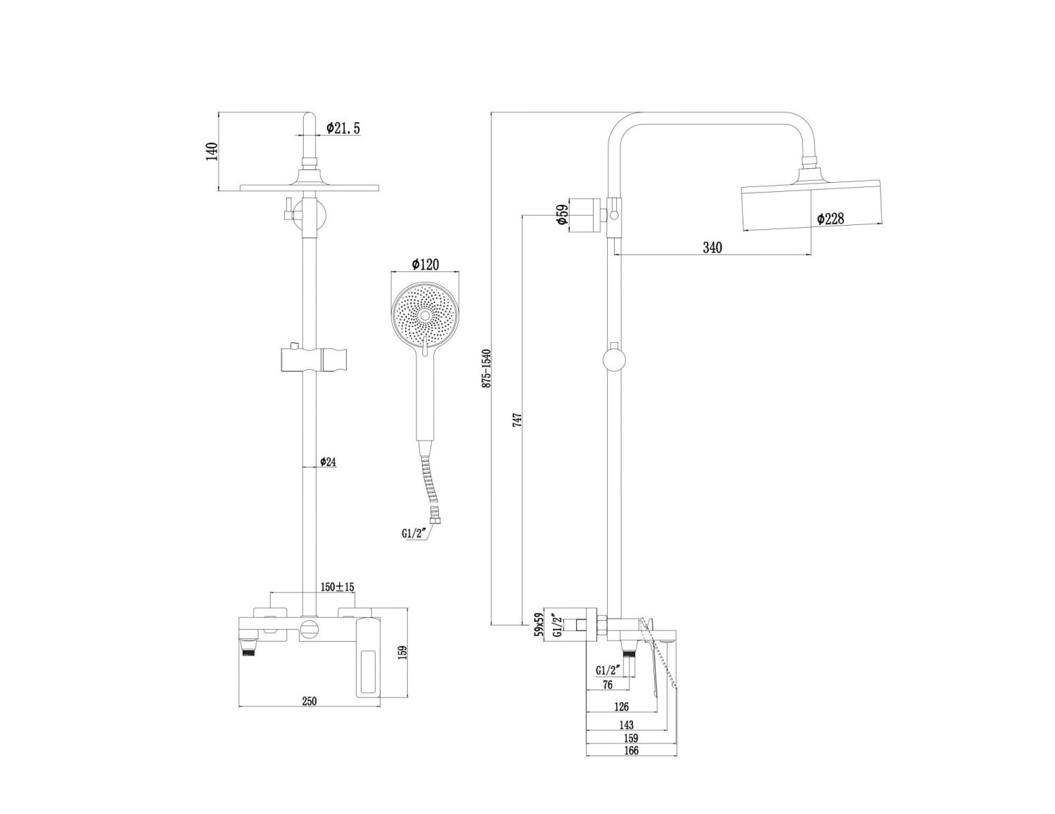 Душевая стойка Savol (S-009045H) - фото 2
