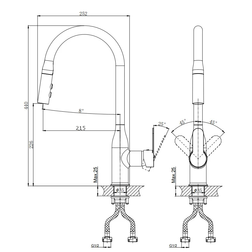 Смеситель для кухни RUSH Тенерифе (Tenerife) (TE2835-24) - фото 2
