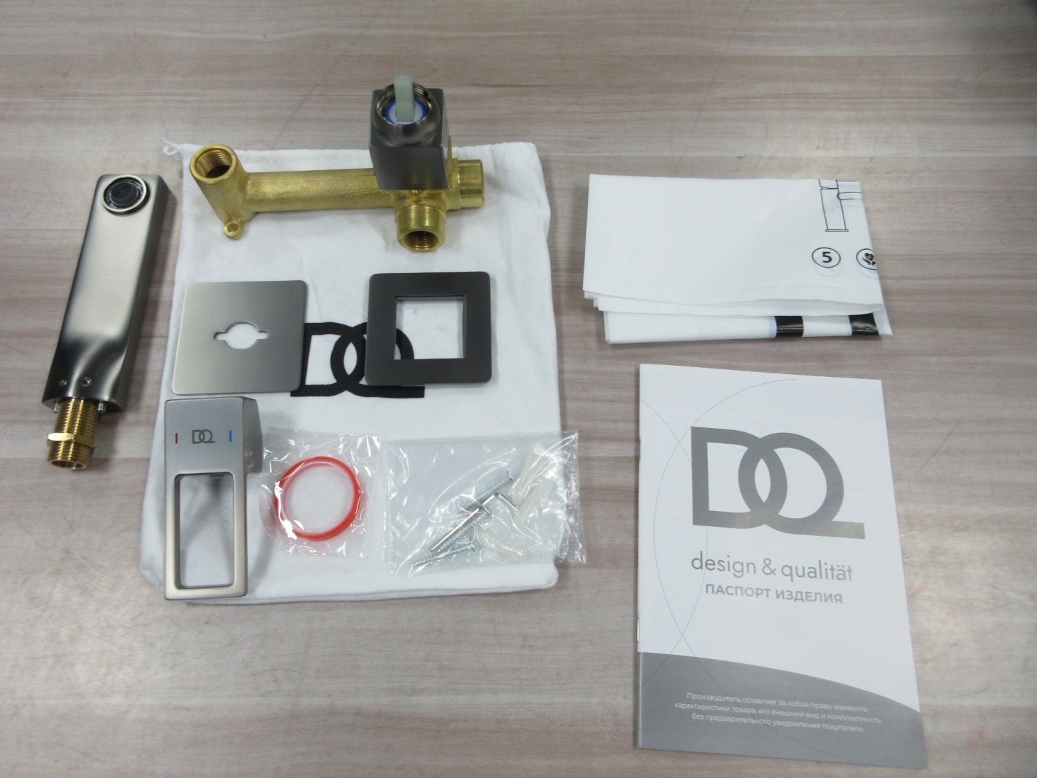 Смеситель для раковины DQ Dortmund встраиваемый настенный графит (DA1714406) - фото 4