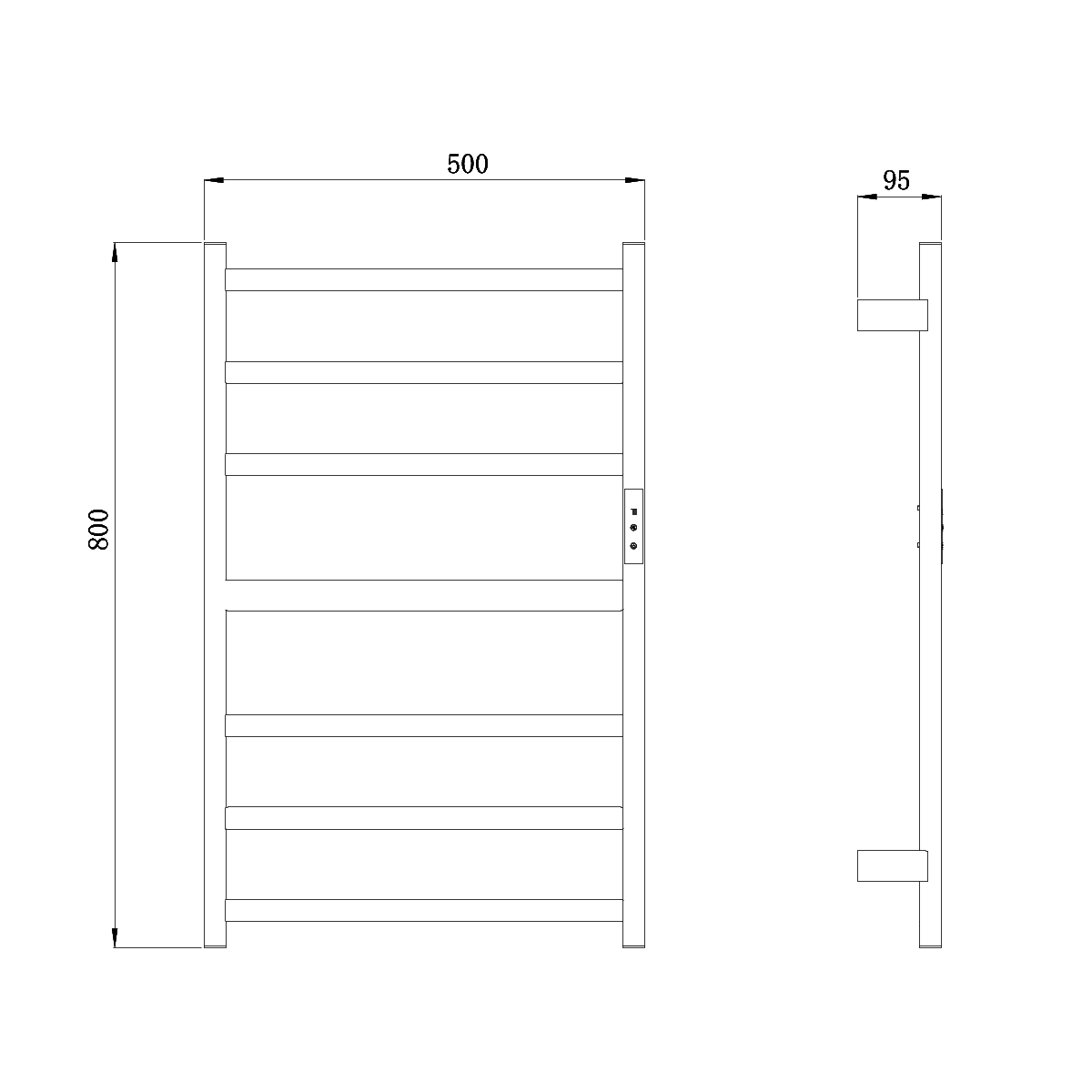Полотенцесушитель электрический Raglo настенный сенсорный с терморегулятором, сатин золотой (R350.06.03) - фото 2