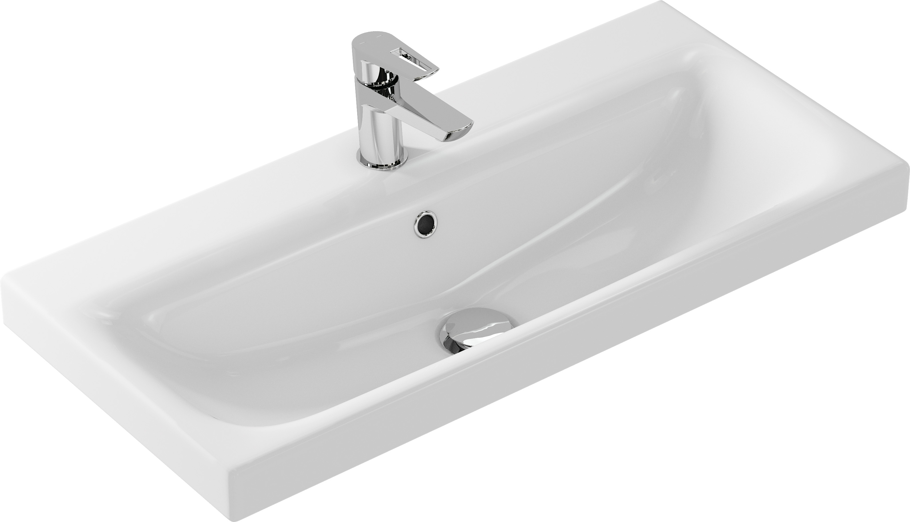 Раковина Cersanit  мебельная MODUO 80 узкая 1 отв. (S-UM-MOD80SL/1) - фото 1