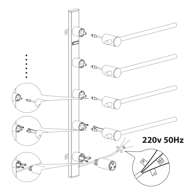 Полотенцесушитель электрический, встроенный Timo Saona хром (040/00SM) - фото 2