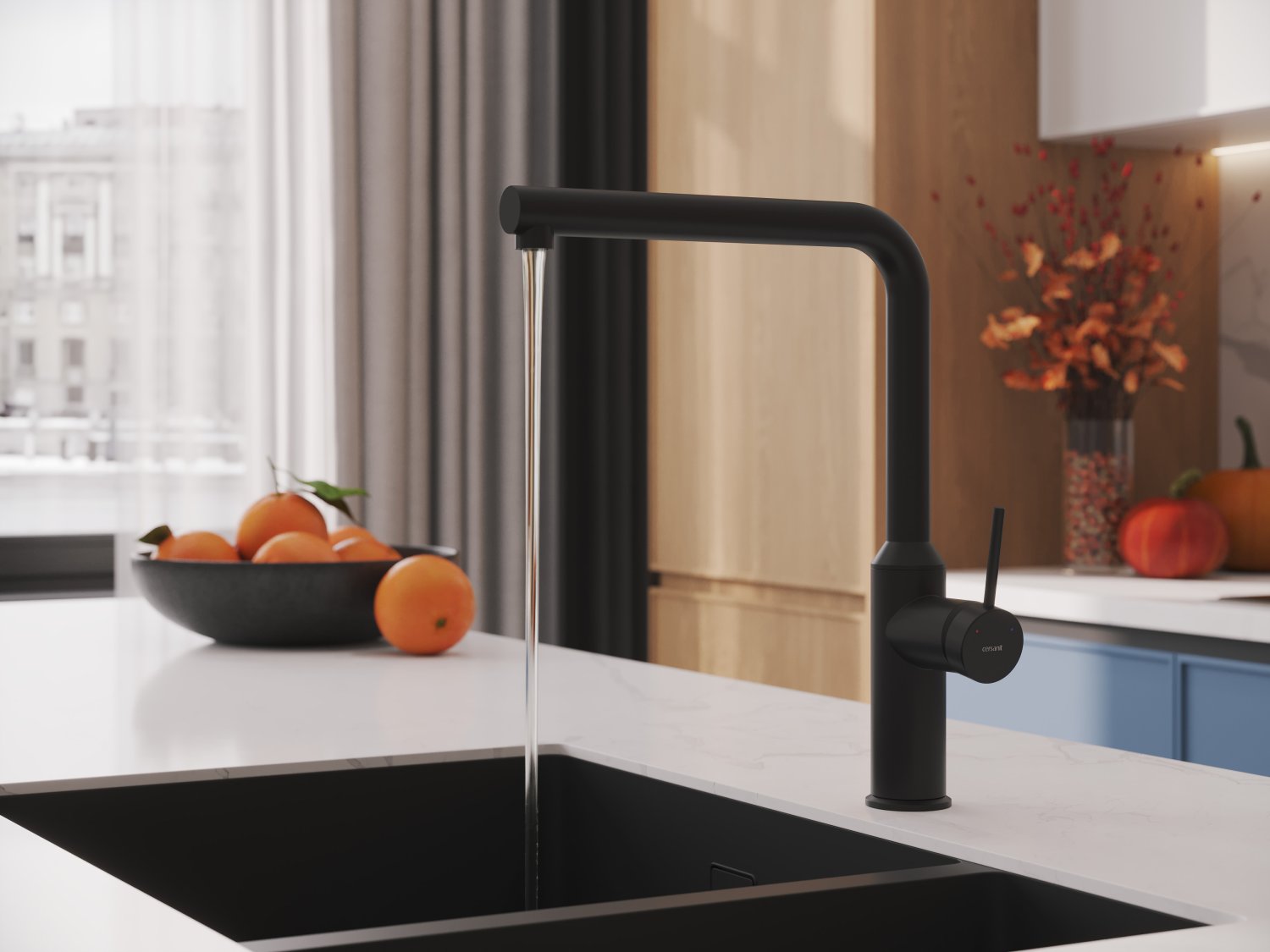 Смеситель для кухни Cersanit FLAVIS однорычажный черный (68240) - фото 2