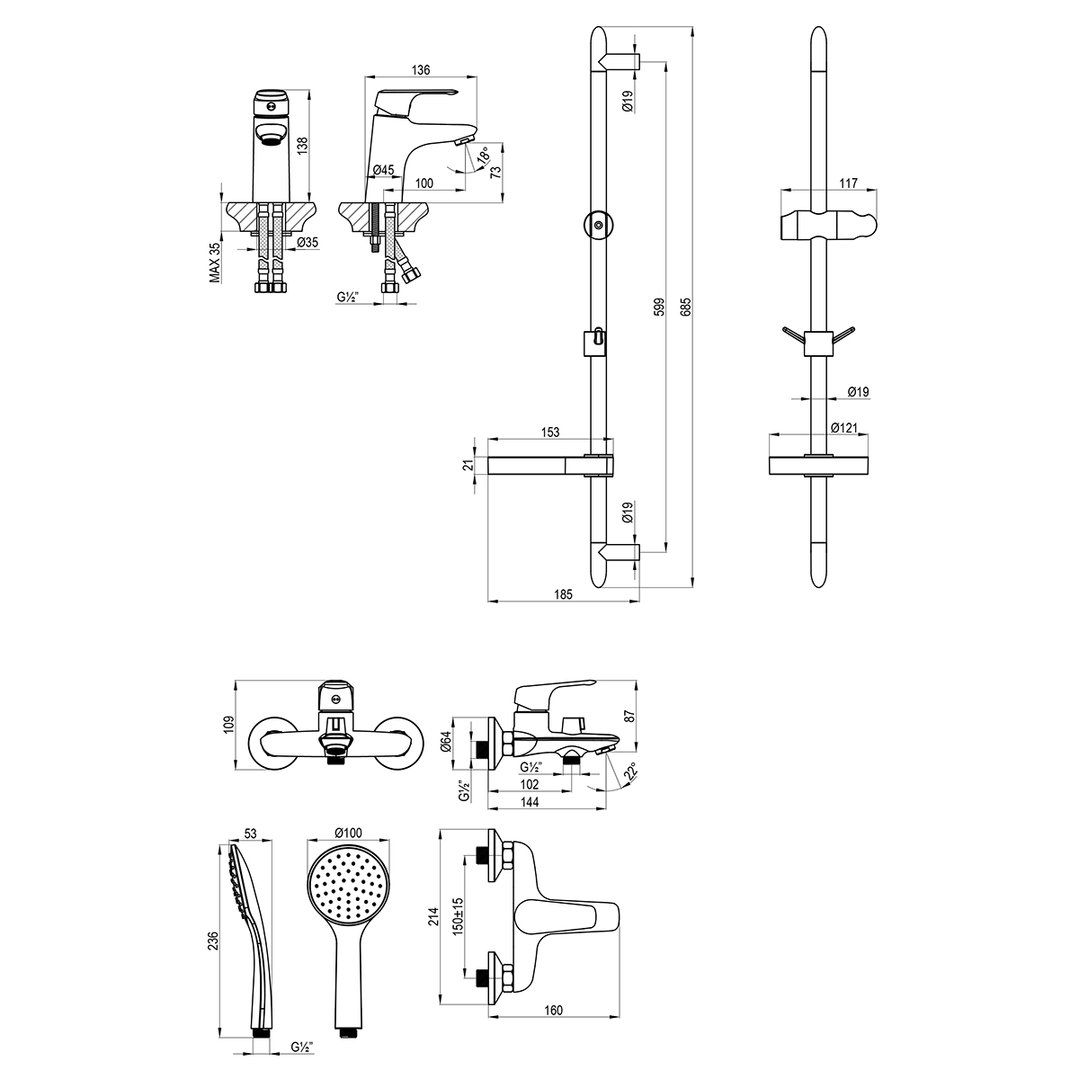 Комплект для ванны и душа Lemark SET "3 в 1" (LM7304C) - фото 2