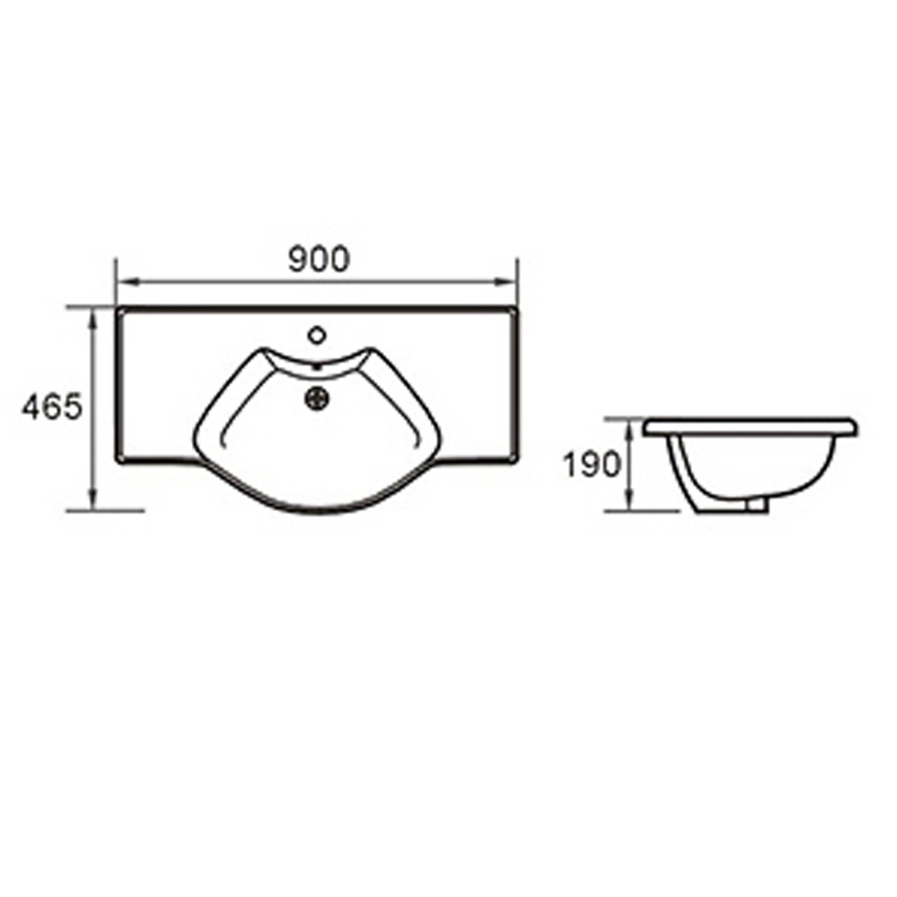 Умывальник RUNO Тау 90 (Taurus 90) (00-00005145) - фото 3