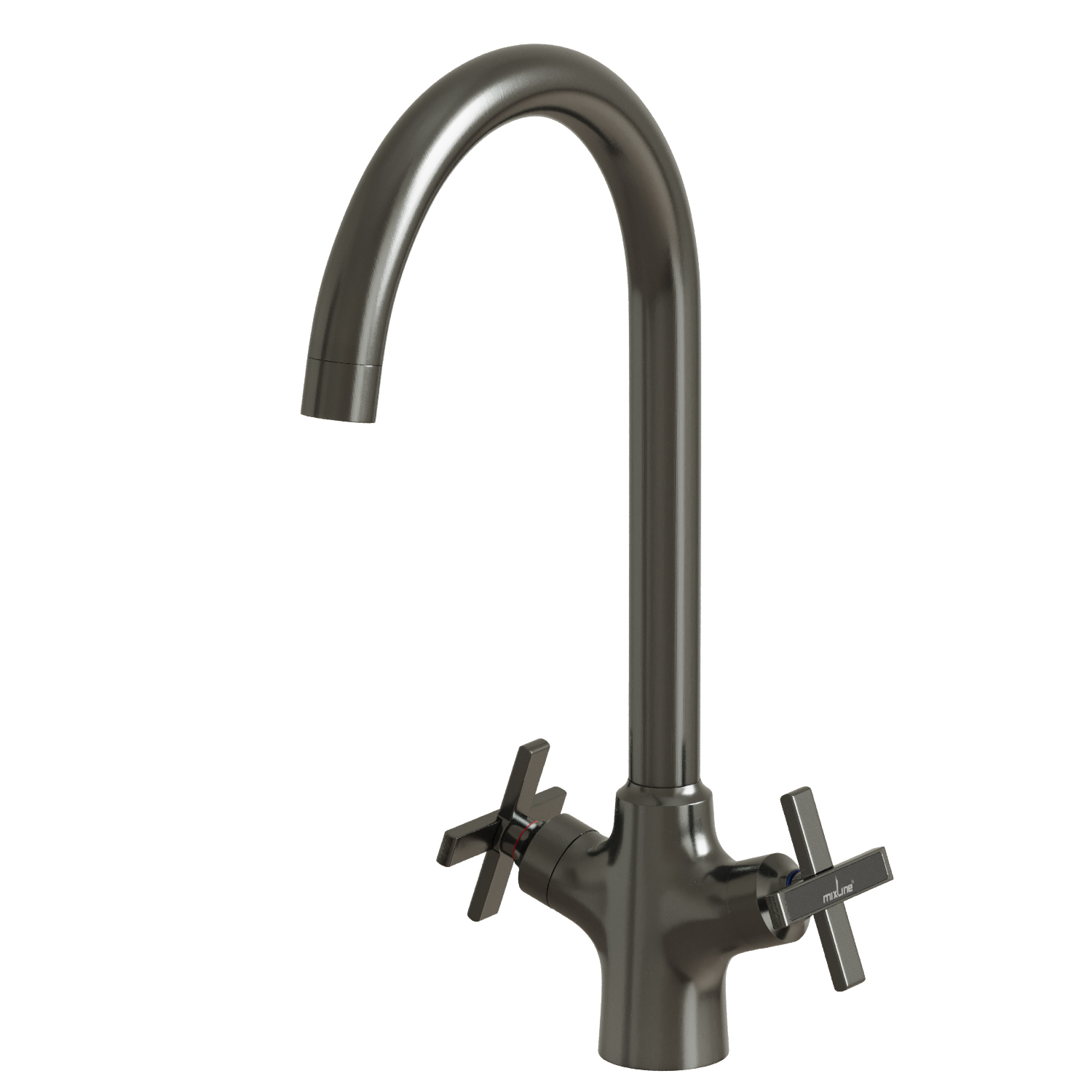 Смеситель для кухни MIXLINE ML38-032 "Graphite" 1/2 кер. высокий излив графит (553897)