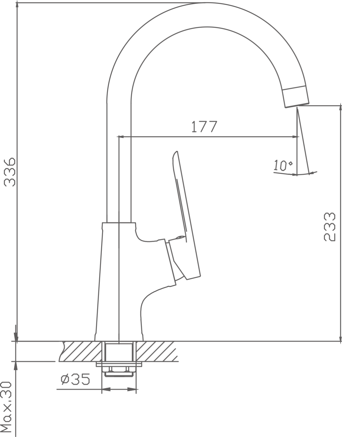Смеситель для кухни Cron хром (CN70521) - фото 2