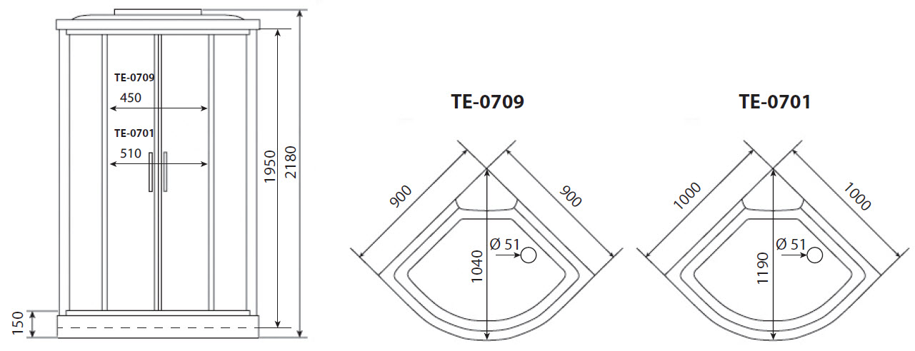 Душевая кабина Timo eco 90*90*215  (TE-0709) - фото 2