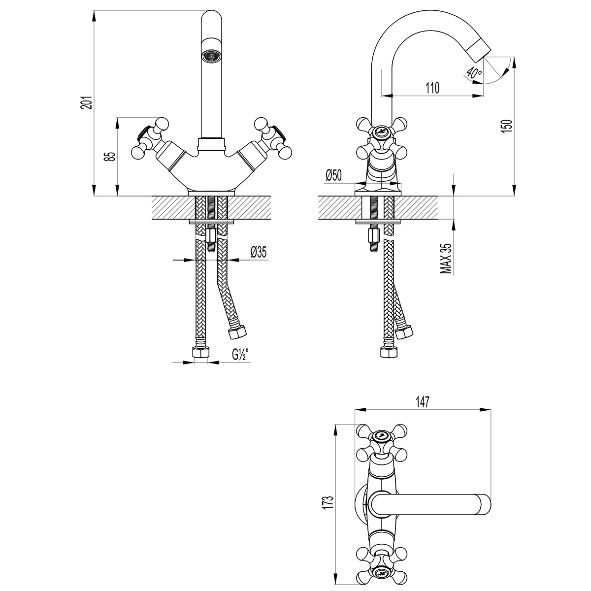 Смеситель Lemark Standard для раковины (LM2107C) - фото 3