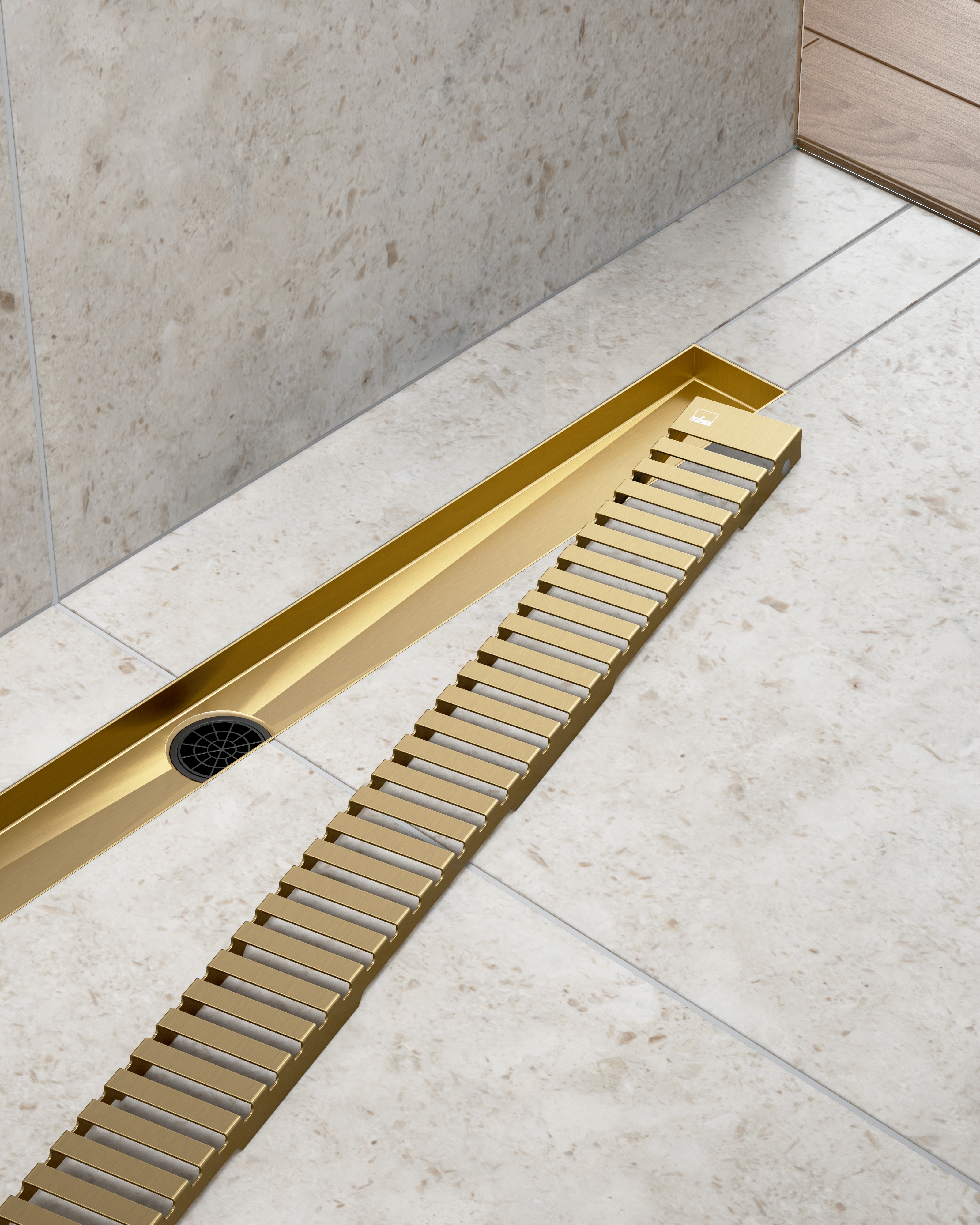Душевой лоток TIMO Drain System 900 с вставкой "lines", Золото матовое (DS230109/17) Душевой лоток TIMO Drain System 900 с вставкой "lines", Золото матовое (DS230109/17) - фото 3