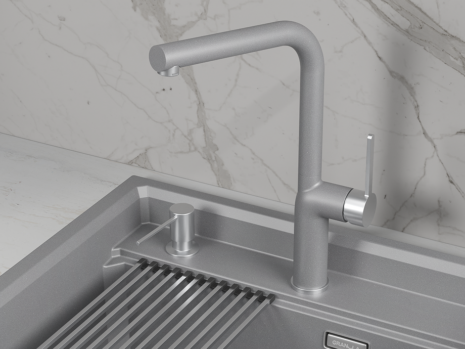 Смеситель для кухни GRANULA (9502, АЛЮМИНИУМ) - фото 2