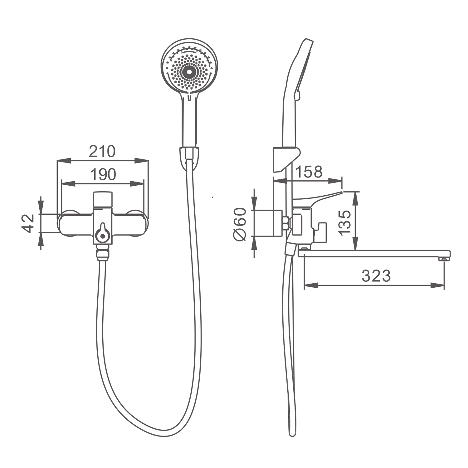 Смеситель Splenka для ванны и душа универсальный поворотный излив 35 см, сатин золотой (S54.22.03) - фото 2