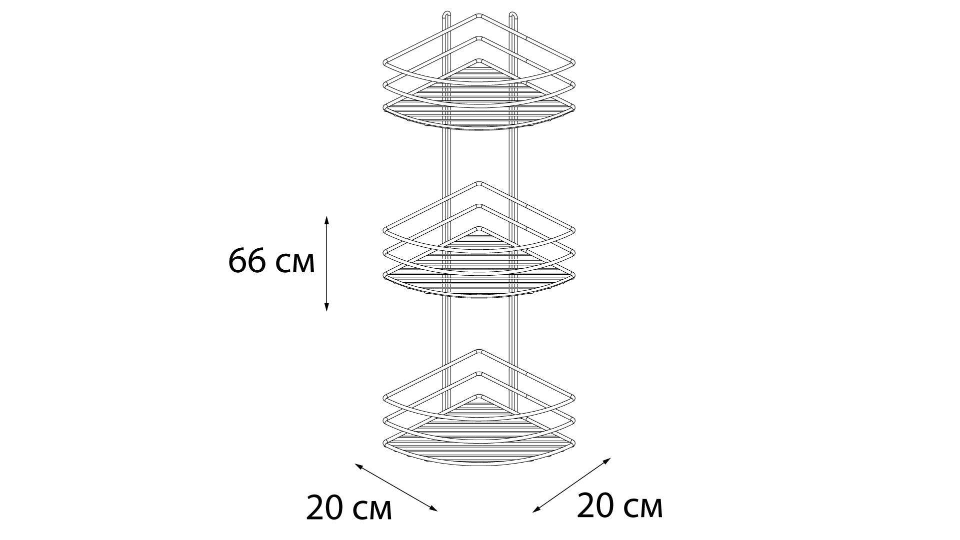 Полка Fixsen угловая трехэтажная черная (FX-710B-3) - фото 3