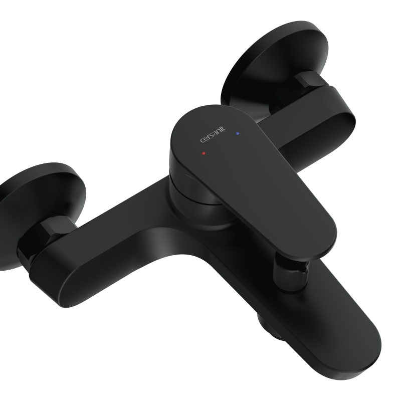 Смеситель для ванны CERSANIT LARA (с поворотным дивертором) однорычажный черный (68156) - фото 2