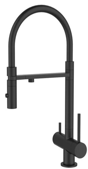 Смеситель для кухонной мойки DQ с фильтром черный (DA1462505Black) - фото 1