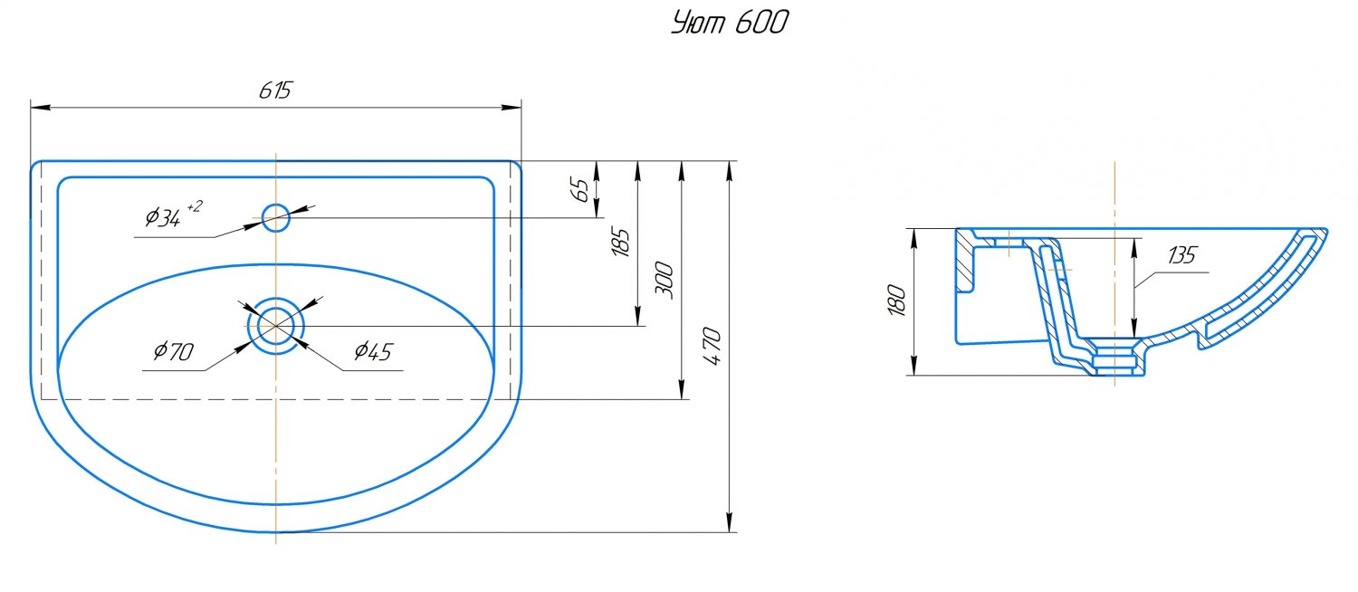 Умывальник VIGO (КСФ) Уют 60 с/о обр (4620008192772) - фото 2