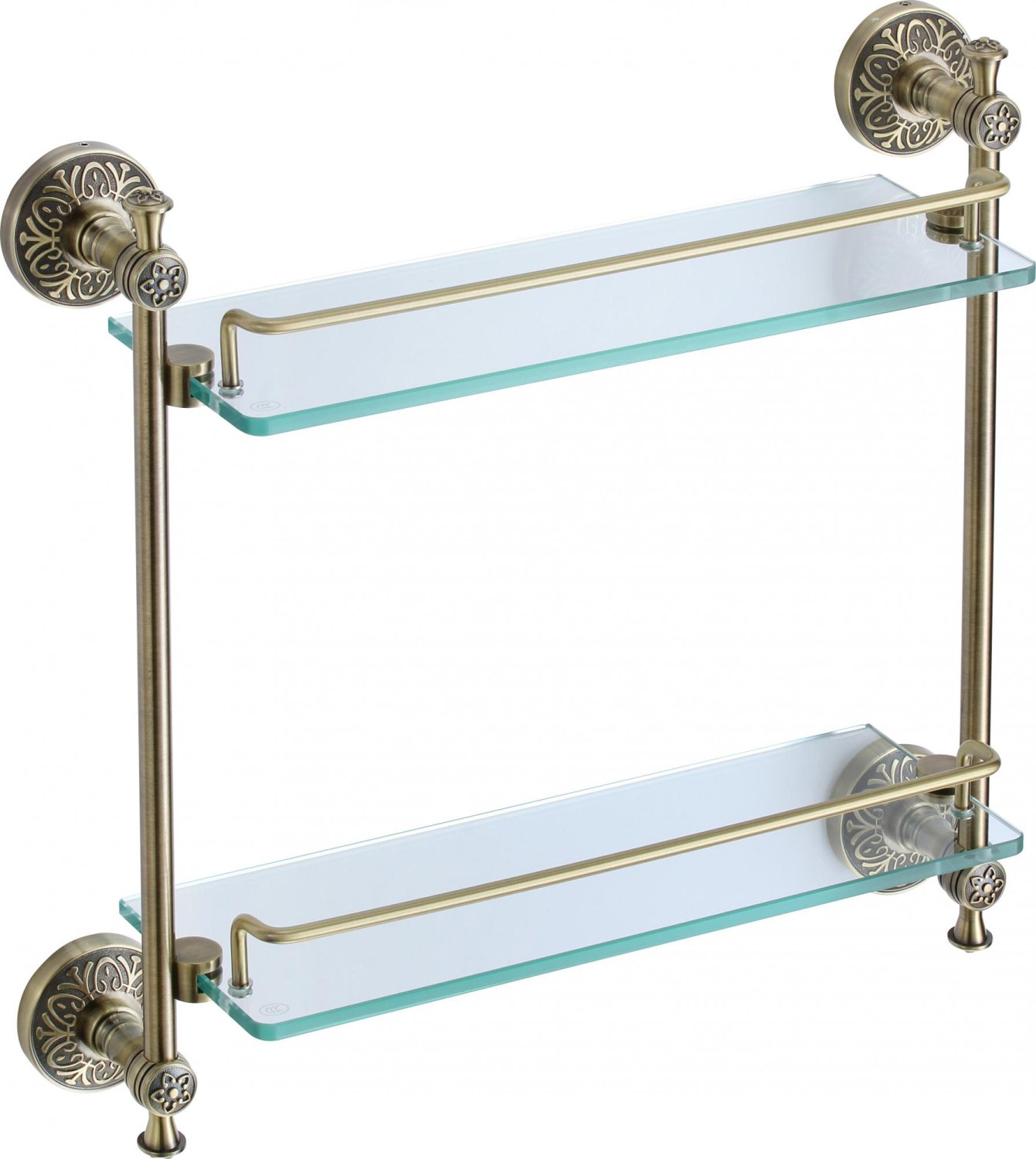 Полка прямая двойная (стеклянная) 40 см Savol 58с (S-005822C) - фото 2