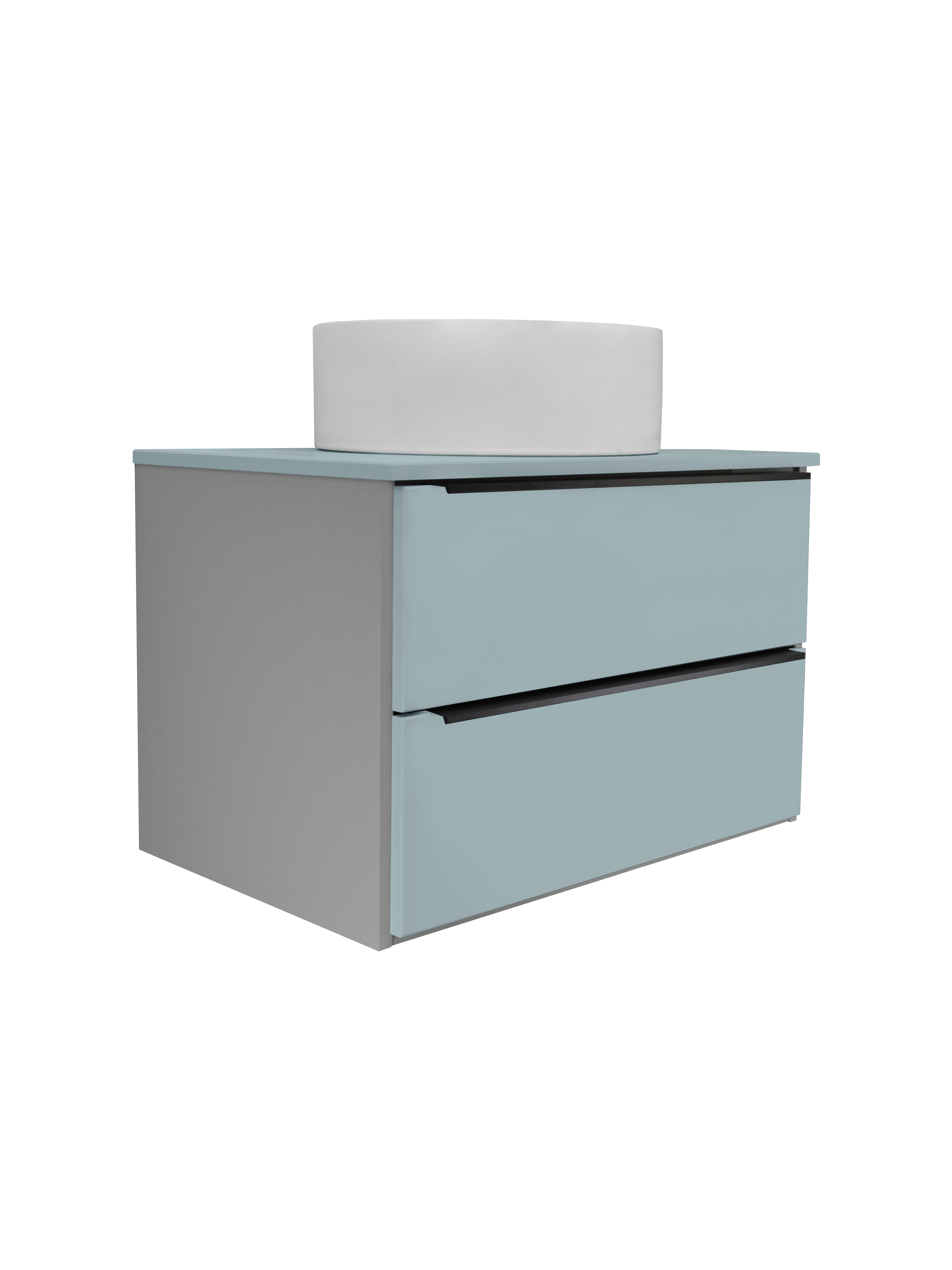 Тумба Runo Мальта 70 подвесная серая/бирюзовая (00-00004661) - фото 1