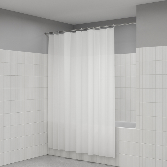 Штора для ванной IDDIS Бэйс (Base) 200x180 см, полиэстер, белый (BS08P18i11) - фото 3