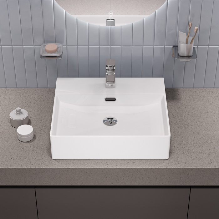 Умывальник накладной/подвесной, белый глянцевый, Bild, IDDIS, BILWS50i27 - фото 8