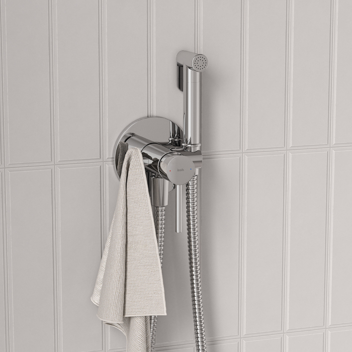 Встраиваемый смеситель с гигиеническим душем IDDIS Axes хром глянцевый (005SBR0i08) - фото 2