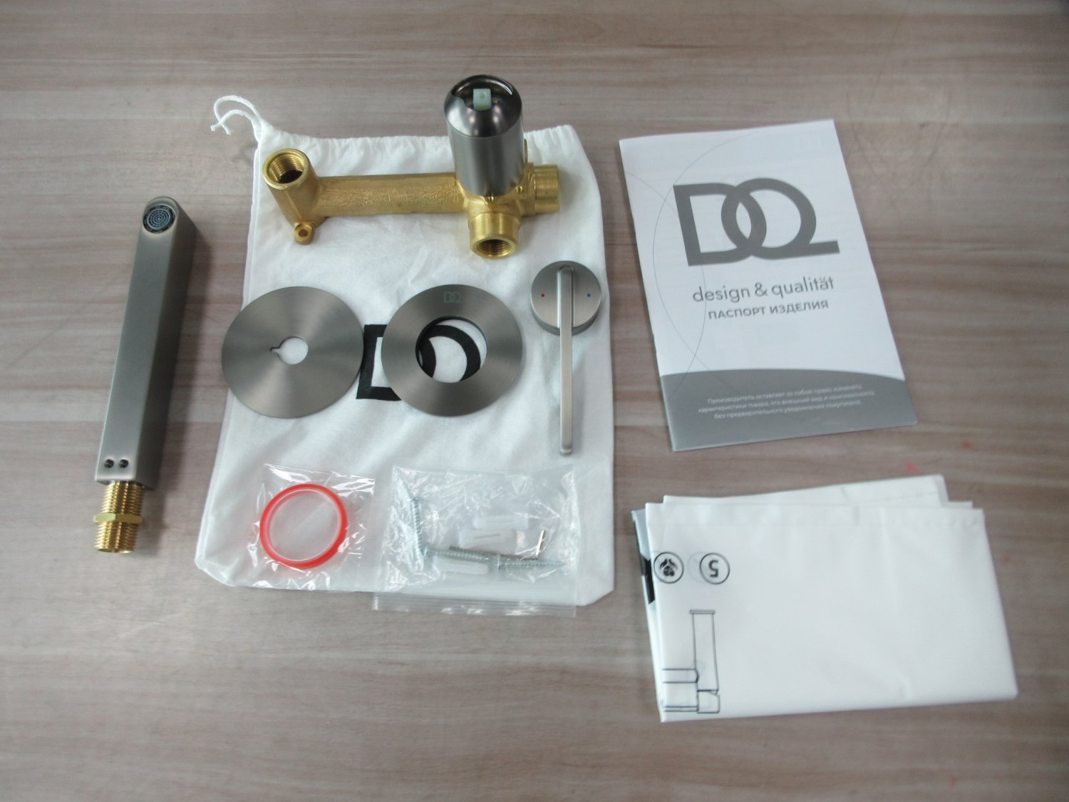 Смеситель для раковины DQ Bonn встраиваемый настенный графит (DA1704406) - фото 4