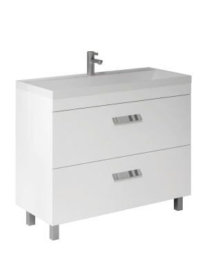 Тумба напольная Velvex Orlando 100 белый матовый под раковину rkCla.100-81 (Classica) (tn.ORL.CLA.100.2Y белый матовый) - фото 1