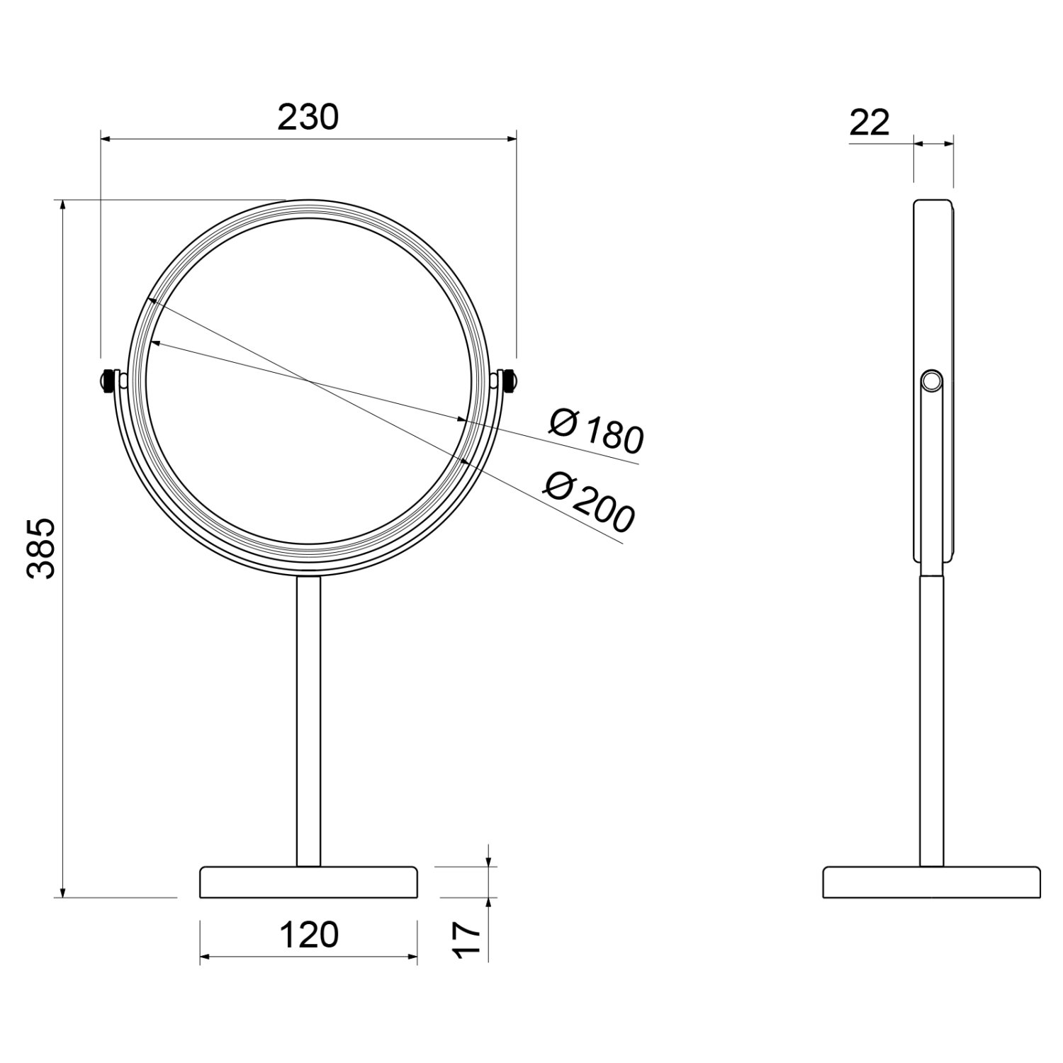 Зеркало Timo настольное Saona (13274/03) - фото 3