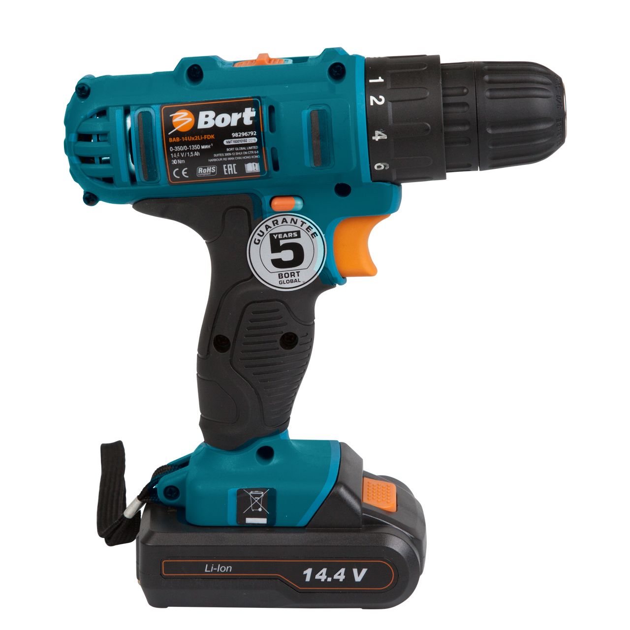 Дрель-шуруповерт аккумуляторная Bort BABort B-14Ux2Li-FDK (2x1,5А.ч) (98296792) Дрель-шуруповерт аккумуляторная Bort BABort B-14Ux2Li-FDK (2x1,5А.ч) (98296792) - фото 3