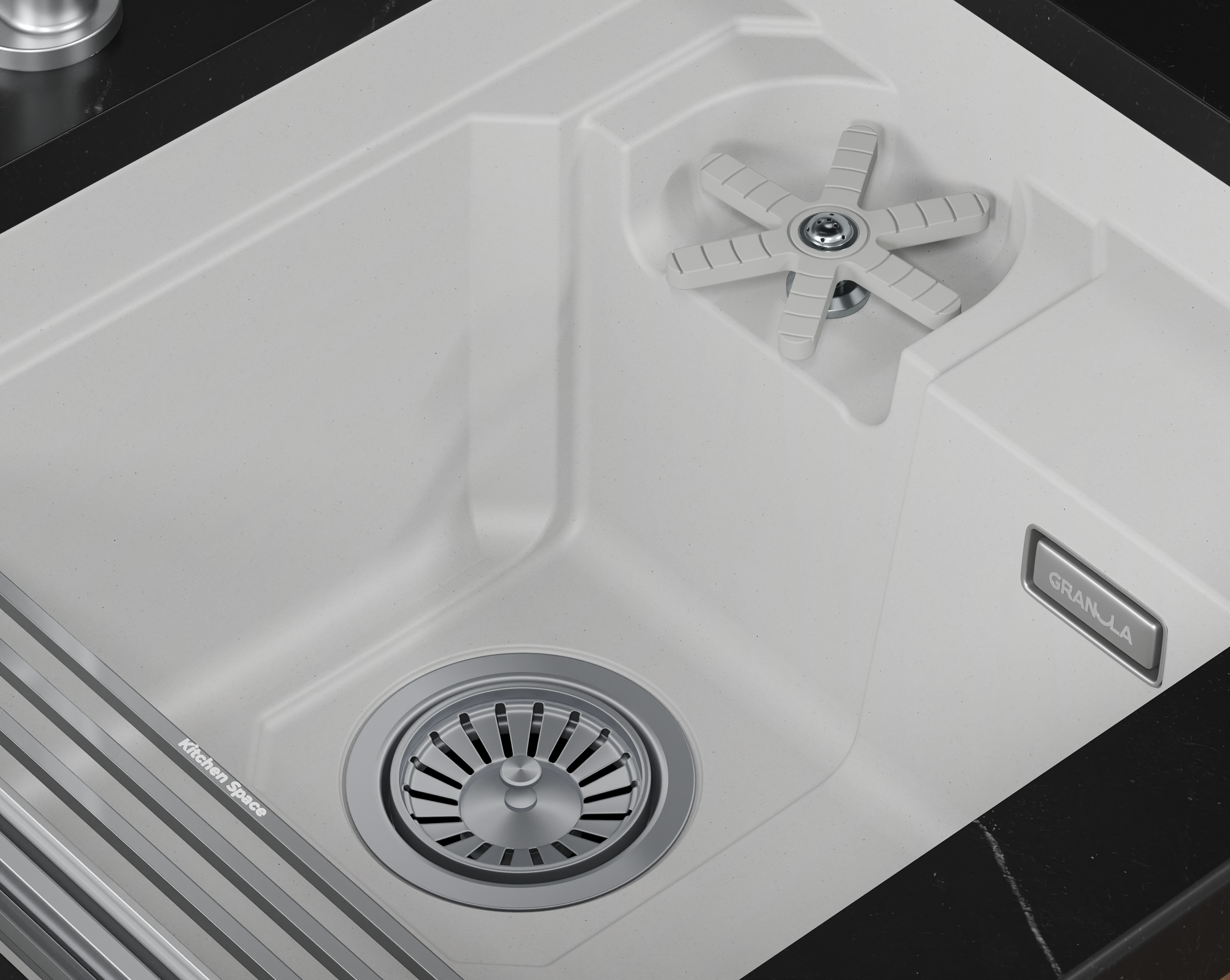 Кухонная мойка GRANULA KITCHEN SPACE RINZER кварц (7309RU, АРКТИК) - фото 5