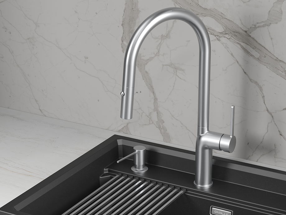 Смеситель для кухни GRANULA (9010, НЕРЖ) - фото 2