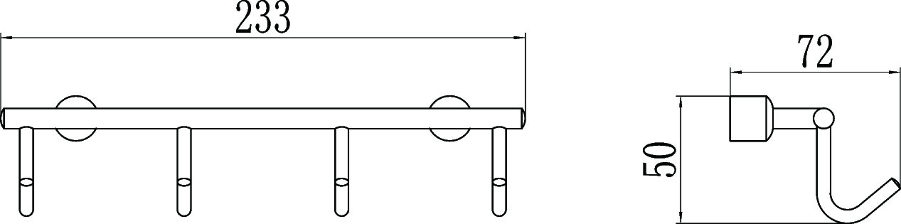 Планка с крючками (4 крючка) Savol (S-005254) в упаковке 2 шт - фото 2