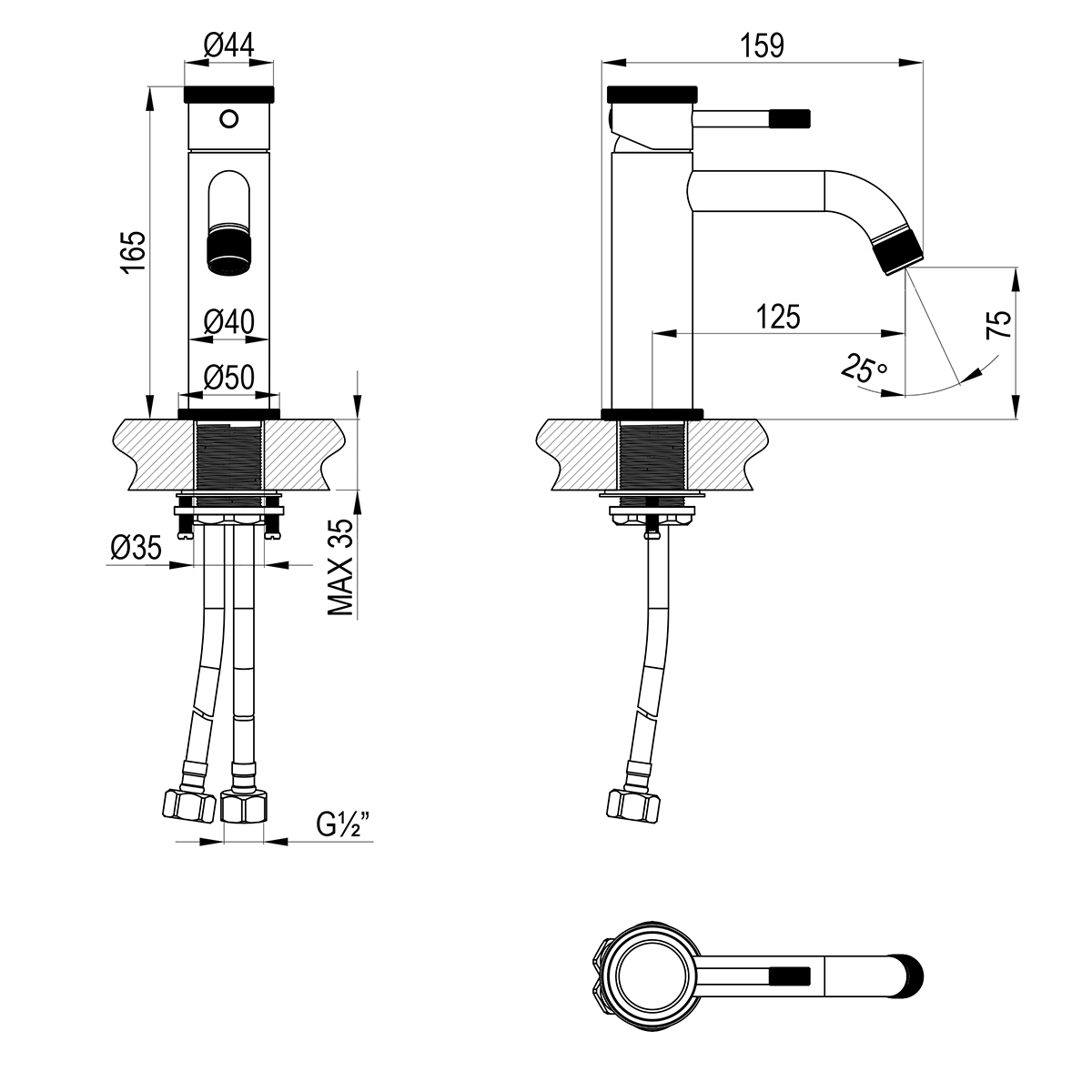 Смеситель Lemark Зенит (ZENITH) для раковины (LMF-1612S-BRGMN) - фото 2